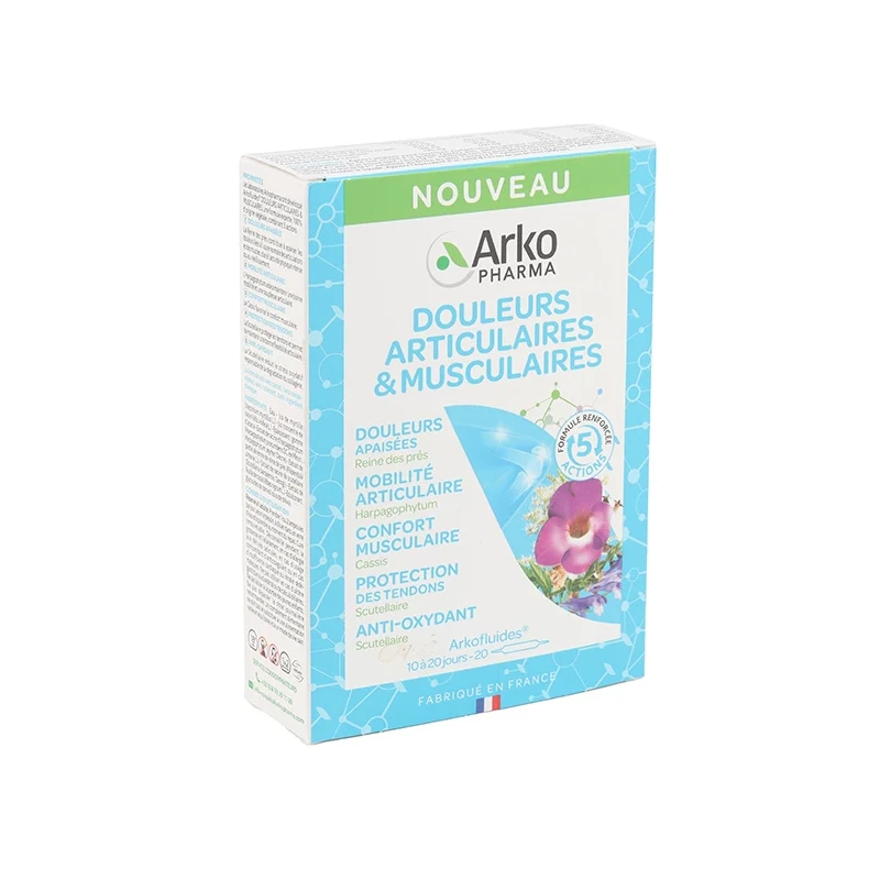 ARKOFLUIDES DOULEURS ARTICULAIRES Et MUSCULAIRES 20 AMPOULES ARKOPHARMA