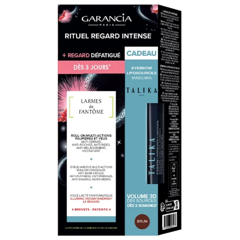 COFFRET LARMES DE FANTÔME ROLL-ON PAUPIERES Et YEUX 10 ML + TALIKA MASCARA BRUN 5ML OFFERT GARANCIA