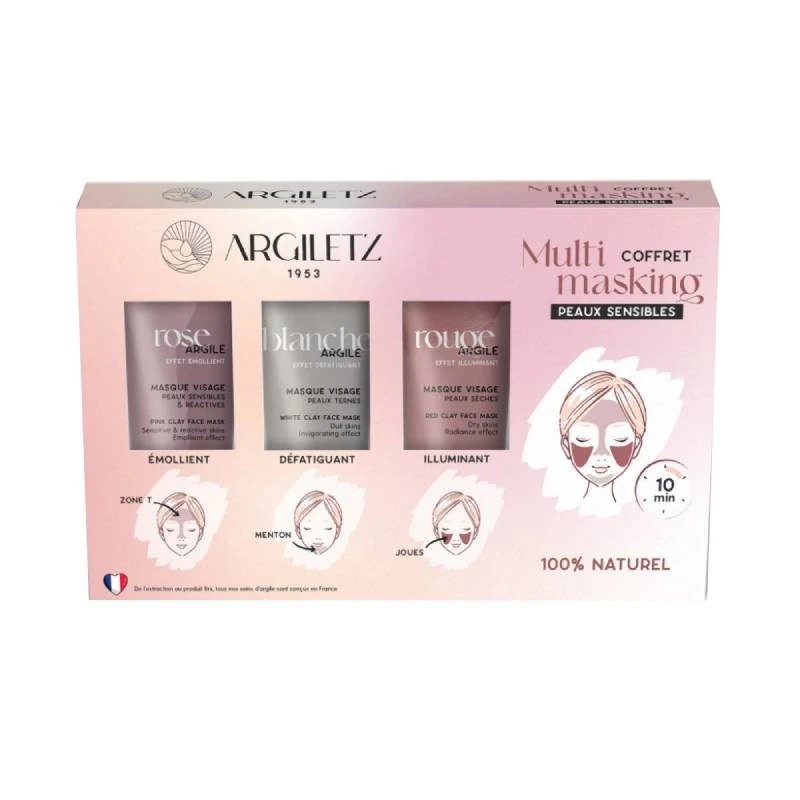 COFFRET MULTI MASKING PEAUX SENSIBLES ARGILETZ