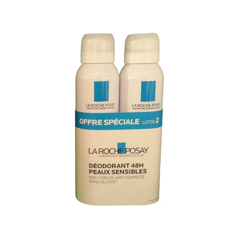 DEODORANT 48H PEAUX SENSIBLES LOT DE 2 SPRAYS DE 150ML LA ROCHE POSAY