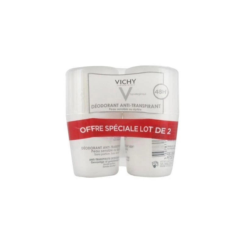 DEODORANT ANTI TRANSPIRANT 48H ROLL ON LOT DE 2X50ML VICHY