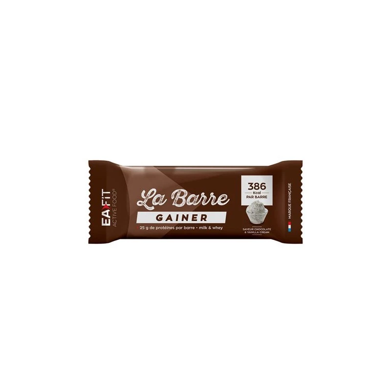 GAINER BARRE CHOCOLAT CREME VANILLE 90G EAFIT