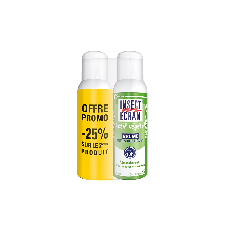 INSECT ECRAN ACTIF VEGETAL BRUME ANTI- MOUSTIQUES LOT DE 2 X 100ML
