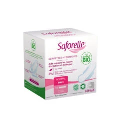 SERVIETTES HYGIENIQUES NORMAL AVEC AILETTES BIO X10 SAFORELLE