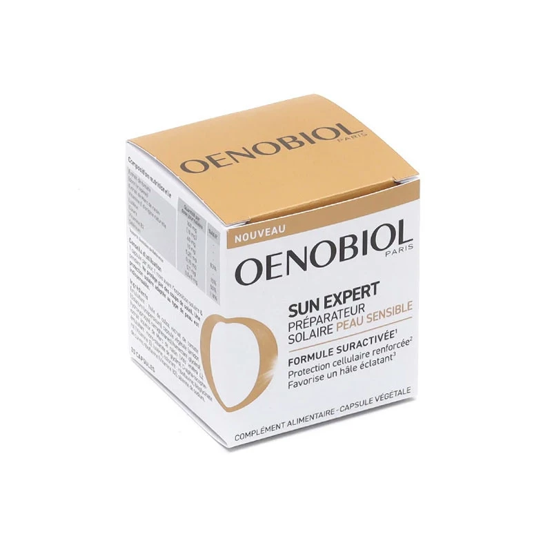 SUN EXPERT PREPARATEUR SOLAIRE PEAU SENSIBLE LOT DE 2 X 30 CAPSULES OENOBIOL – Image 2