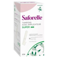 TAMPONS AVEC APPLICATEURS BIO X14 SUPER SAFORELLE